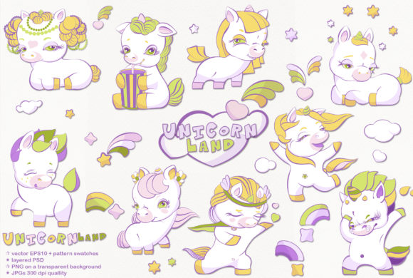 Adventures in the Unicornland: Vibrant Vector Unicorns for Whimsical Designs
