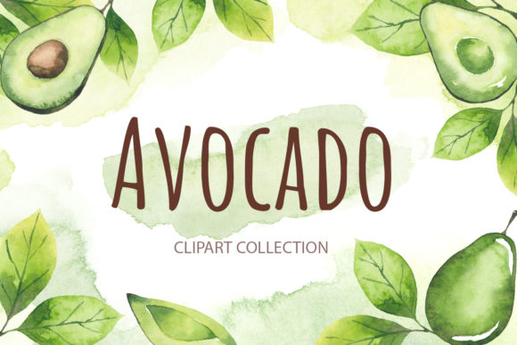 Avocado Watercolor Clipart for Creative Projects