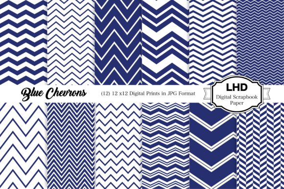Blue Chevron Digital Papers: A Versatile Design Resource