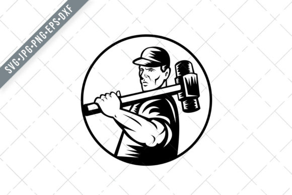 Demolition Worker Sledge Hammer Illustration Set: A Practical Guide for Designers and Crafters