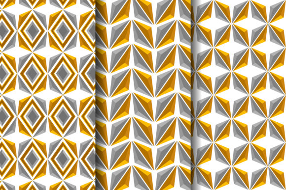 Gold Grey 3D Triangle Pattern: Modern Geometric Design