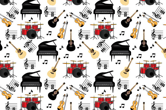 Music Instrument Seamless Pattern: A Versatile Asset for Design and Production Workflows