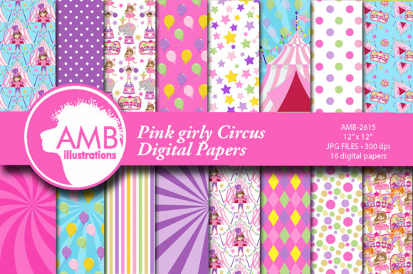 Pink Circus Papers: Digital Designs for Creative Projects