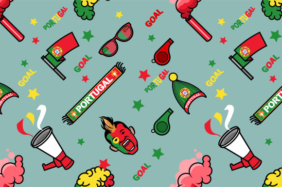 Portugal Soccer Supporter Gear Pattern for Creative Projects