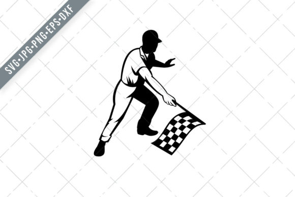 Race Official Waving Checkered Flag – A Timeless Symbol of Victory and Completion