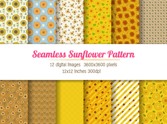 Sunflower Digital Paper for Creative Projects