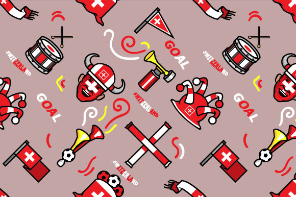 Switzerland Soccer Supporter Gear Pattern