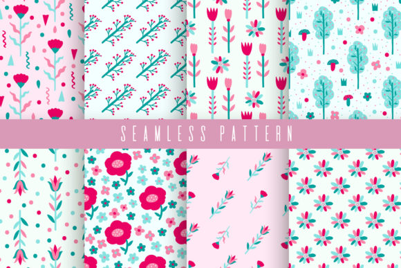 Unlock Creative Possibilities with a Pastel Flower Pattern Set in Editable EPS and JPG Formats