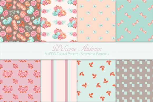 Welcome Autumn Seamless Digital Papers for Creative Projects