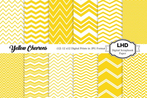 Yellow Chevrons Digital Paper Pack